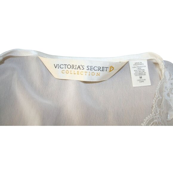 Victorias Secret Gold Label Lace Kimono Robe Womens M Bridal Wedding Romantic - Picture 2 of 8